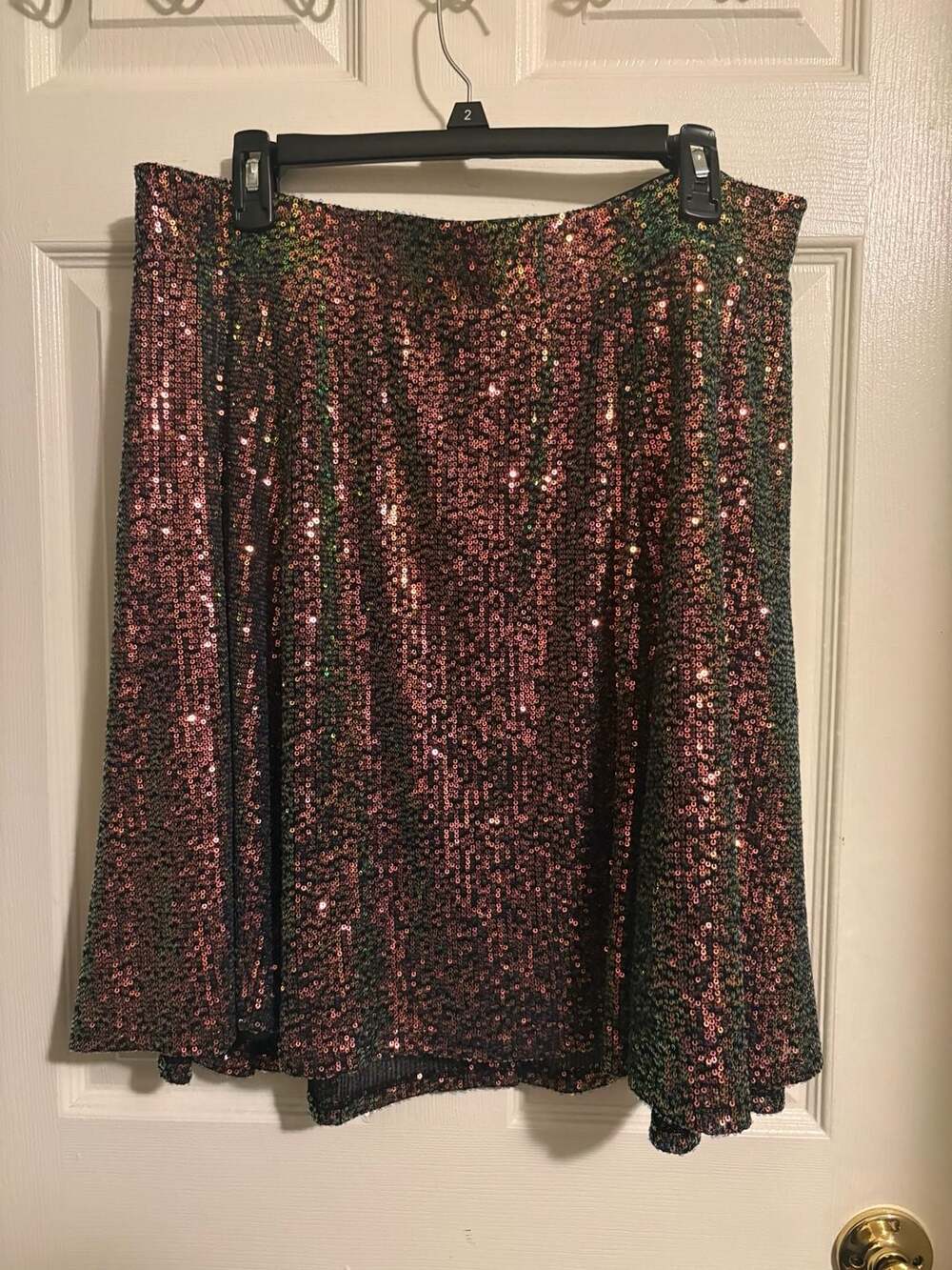 Torrid Multicolored Iridescent Sequin Flare Midi Skirt